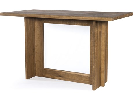 Four Hands Glenwood Dark Smoked Oak Rectangular Wood Bar Table