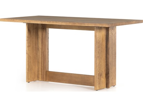 Four Hands Glenwood Dark Smoked Oak Rectangular Wood Counter Table