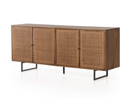 Four Hands Prescott Carmel 72" Mango Wood Brown Wash Cane Sideboard