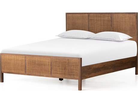 Four Hands Prescott Sydney Brown Wash Cane Mango Wood Queen Platform Bed