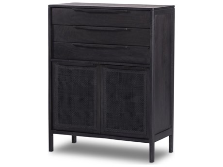 Four Hands Prescott Sydney Black Wash Mango Wood Tall Dresser