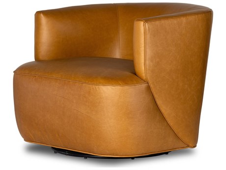 Four Hands Highland Mila Osorno Camel Leather Swivel Chair