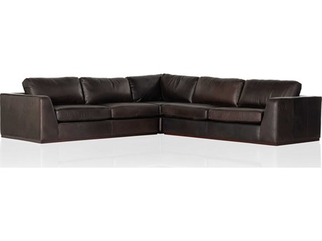 Four Hands Centrale Brown Leather Sectional Sofa