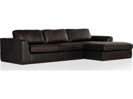 Four Hands Centrale Brown Leather Sectional Sofa