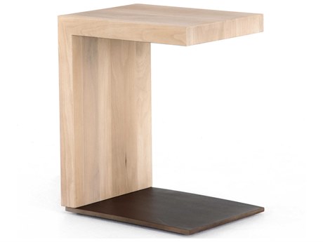 Four Hands Wesson Hudson Rectangular Wood Gunmetal Ashen Walnut End Table