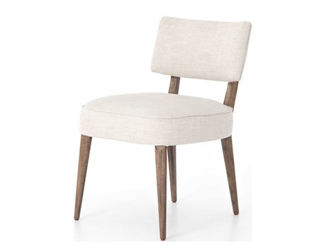Four Hands Berman Orville Parrawood Beige Upholstered Side Dining Chair