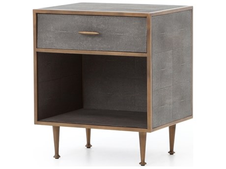 Four Hands Bentley Shagreen 1-Drawer Gray Nightstand