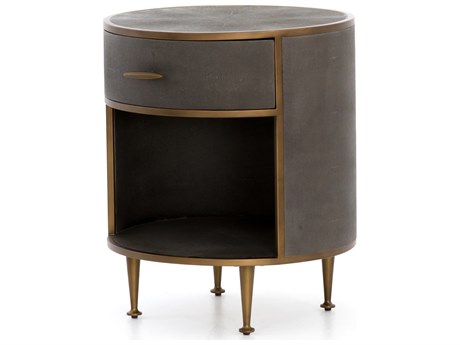 Four Hands Bentley Shagreen 1-Drawer Gray Nightstand