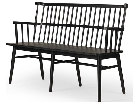Four Hands Keston Aspen Matte Black  Bench