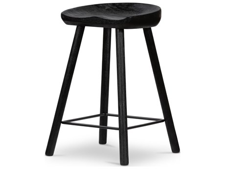 Four Hands Belfast Barrett Matte Black Parawood  Counter Stool