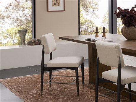 Four Hands Parallel Anton Oak Wood Beige Upholstered Side Dining Chair