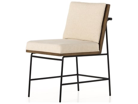 Four Hands Westgate Crete Oak Wood Beige Upholstered Side Dining Chair
