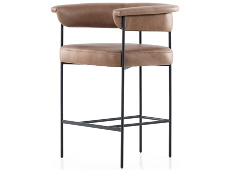 Four Hands Grayson Carrie Chaps Saddle Leather Counter Stool