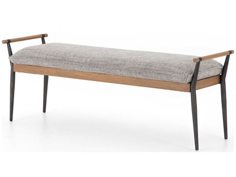 Four Hands Grayson Gray Upholstered Accent Bench