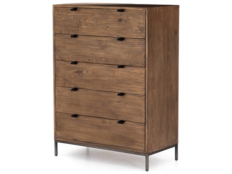 Four Hands Fulton Trey Auburn Poplar  Wood 5 Drawer Dresser