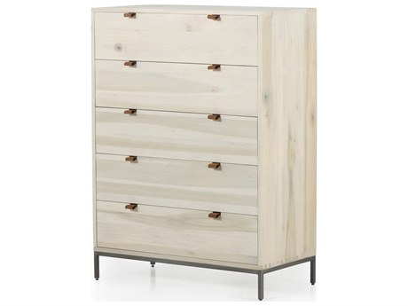 Four Hands Fulton Trey Dove Poplar  Wood 5 Drawer Dresser