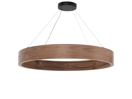 Four Hands Stockton 1-Light Rubbed Down Bronze Dark Walnut Brown LED Drum Pendant