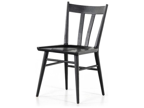 Four Hands Belfast Gregory Oak Wood Black Side Dining Chair