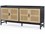 Four Hands Aiden Kelby 79" Mango Wood Gunmetal Aged Brass Carved Vintage Brown Media Console  FS109097002