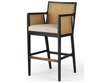 Four Hands Keston Antonia Savile Flax Upholstered Bar Stool
