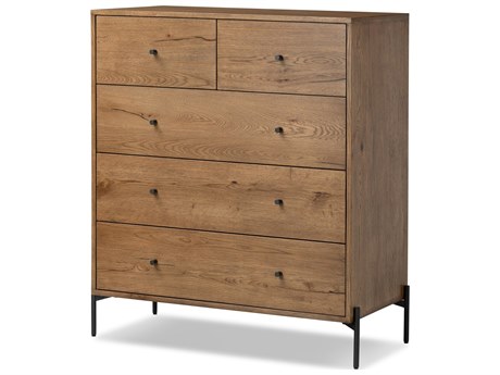 Four Hands Haiden Eaton Amber Oak Resin 5 Drawer Dresser