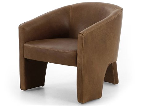 Four Hands Grayson Fae Brown Leather Accent Chair