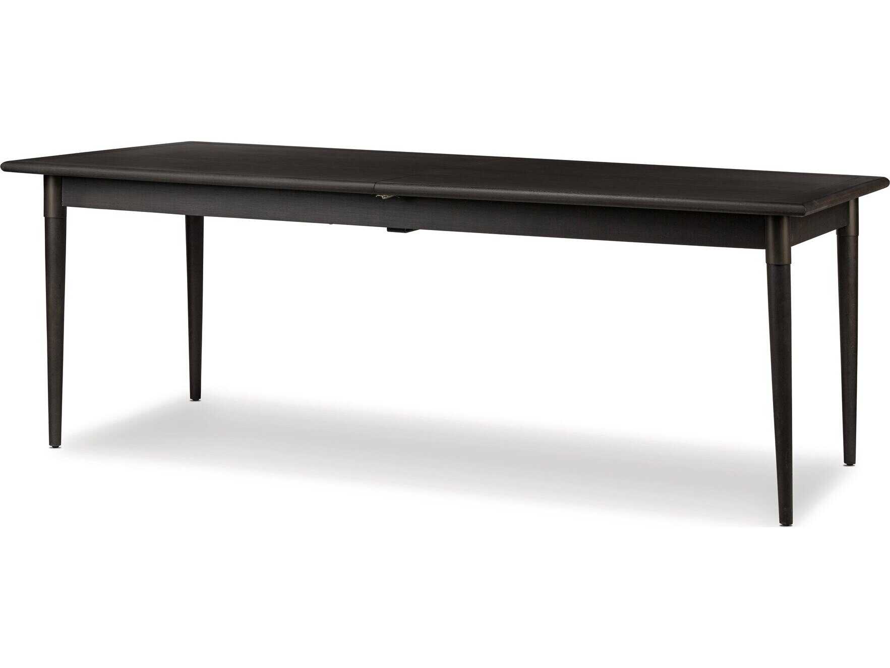 Patten Harper Black Mango Veneer Rectangular Wood Extension Dining Table