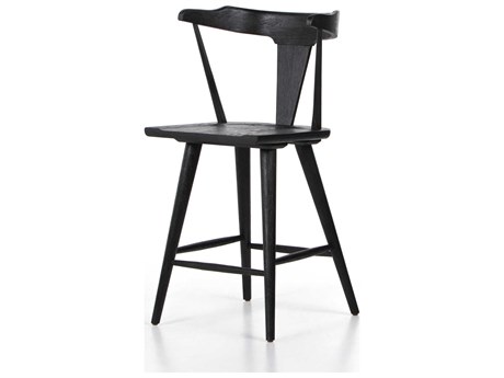 Four Hands Garth Ripley Oak Wood Black Counter Stool