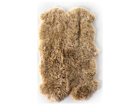 Four Hands Mateo Lalo 5 x 8 Beige Lambskin Rug
