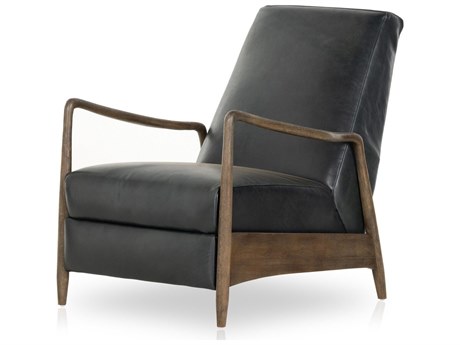 Four Hands Kensington Braden Black Leather Accent Chair