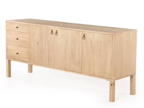 Four Hands Fulton Isador 74" Poplar Wood Dry Wash Natural Iron Toffee Sideboard