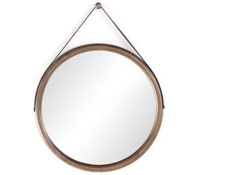 Four Hands Fulton Des Auburn Poplar Round Mirror