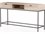 Four Hands Fulton Trey 55" Rectangular Wood Natural Iron Black Wash Poplar Toffee Leather Console Table  FS223913002