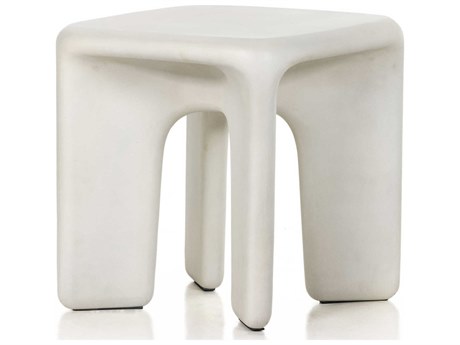 Four Hands Thayer Dante Square White Concrete End Table