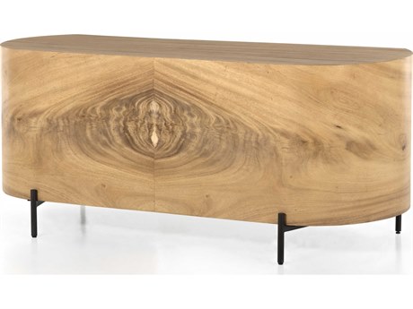 Four Hands Wesson Lunas Gold Guanacaste Bronzed Iron Brown Executive Desk
