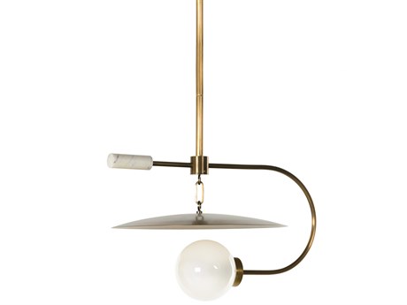 Four Hands Camden 1-Light Brass Glass LED Bowl Linear Pendant