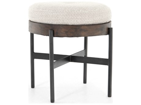 Luxecor Globetrotter Edwyn Small Vintage Sienna Gibson Wheat Gunmetal Brown Upholstered Ottoman