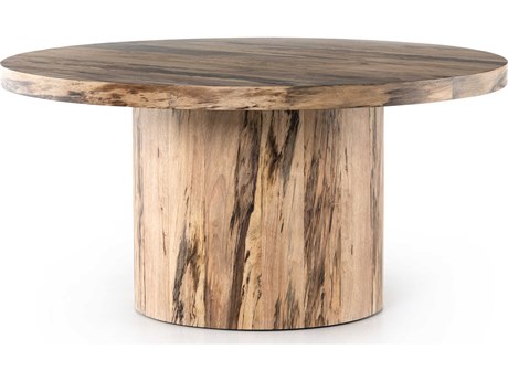 Four Hands Wesson Hudson Round Wood Spalted Primavera Dining Table