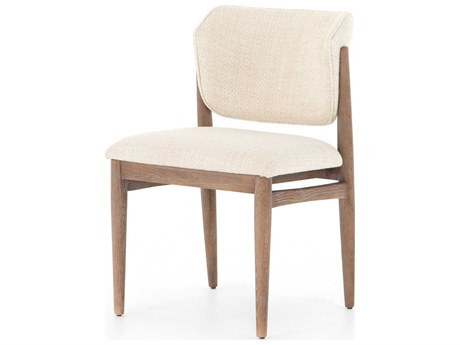 Four Hands Ashford Joren Solid Wood Brown Upholstered Side Dining Chair