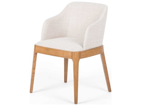Four Hands Townsend Bryce Solid Wood Beige Upholstered Arm Dining Chair