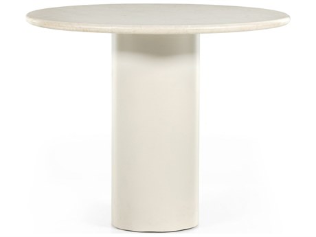 Four Hands Rockwell Belle Cream Marble Round Dining Table
