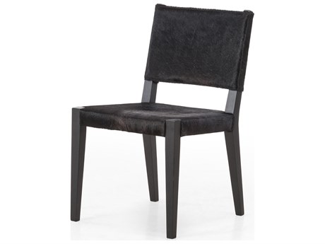 Four Hands Caswell Villa Dark Hair on Hide Upholstered Beech Wood Dining Chair