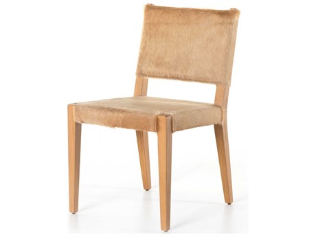 Four Hands Caswell Villa Beech Wood Natural Fur Side Dining Chair
