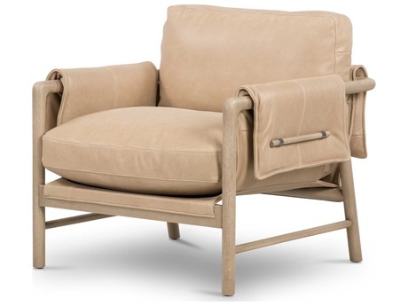 Four Hands Belfast Harrison Brown Leather Accent Chair