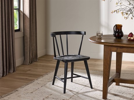 Four Hands Belfast Naples Black Oak  Wood Dining Chair