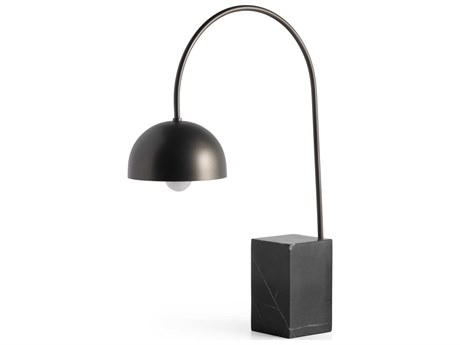 Four Hands Camden Black Marble Dark Antique Iron LED Buffet Lamp