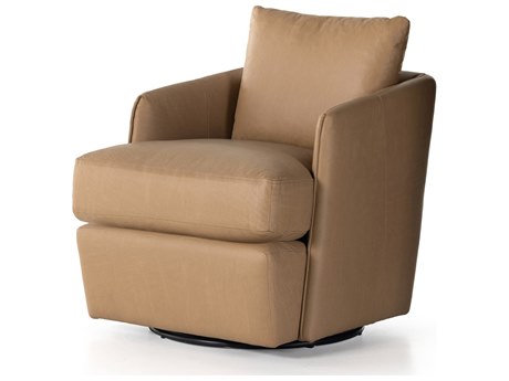 Four Hands Centrale Whittaker Nantucket Taupe Leather Swivel Chair