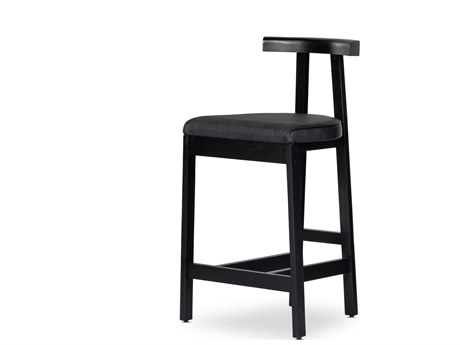 Four Hands Sevilla Tex Black Leather  Counter Stool