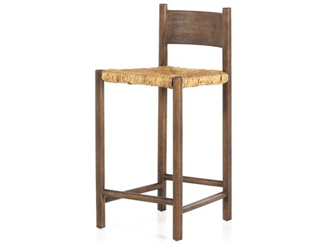Four Hands Grass Roots Largo Mango Wood Russet Slight Dark Bleaching Counter Stool