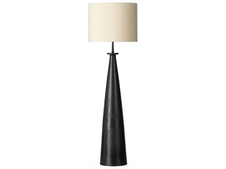 Four Hands Asher Matte Black Cast Floor Lamp